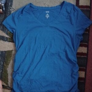 Women's Blue V-Neck Top